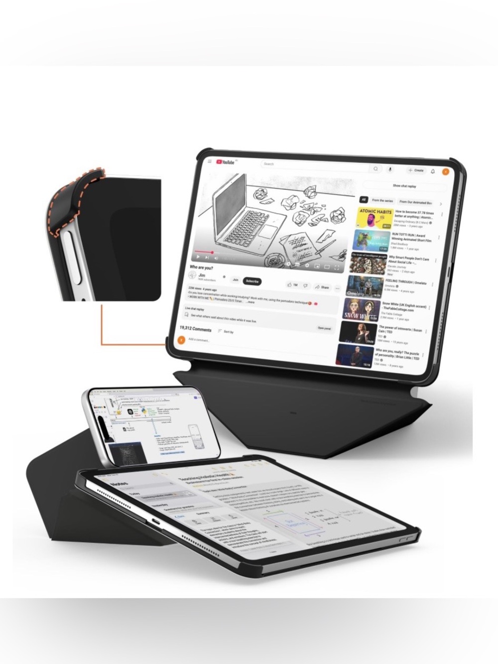 Dynamic Folio Case for iPad Air 11 - BLACK